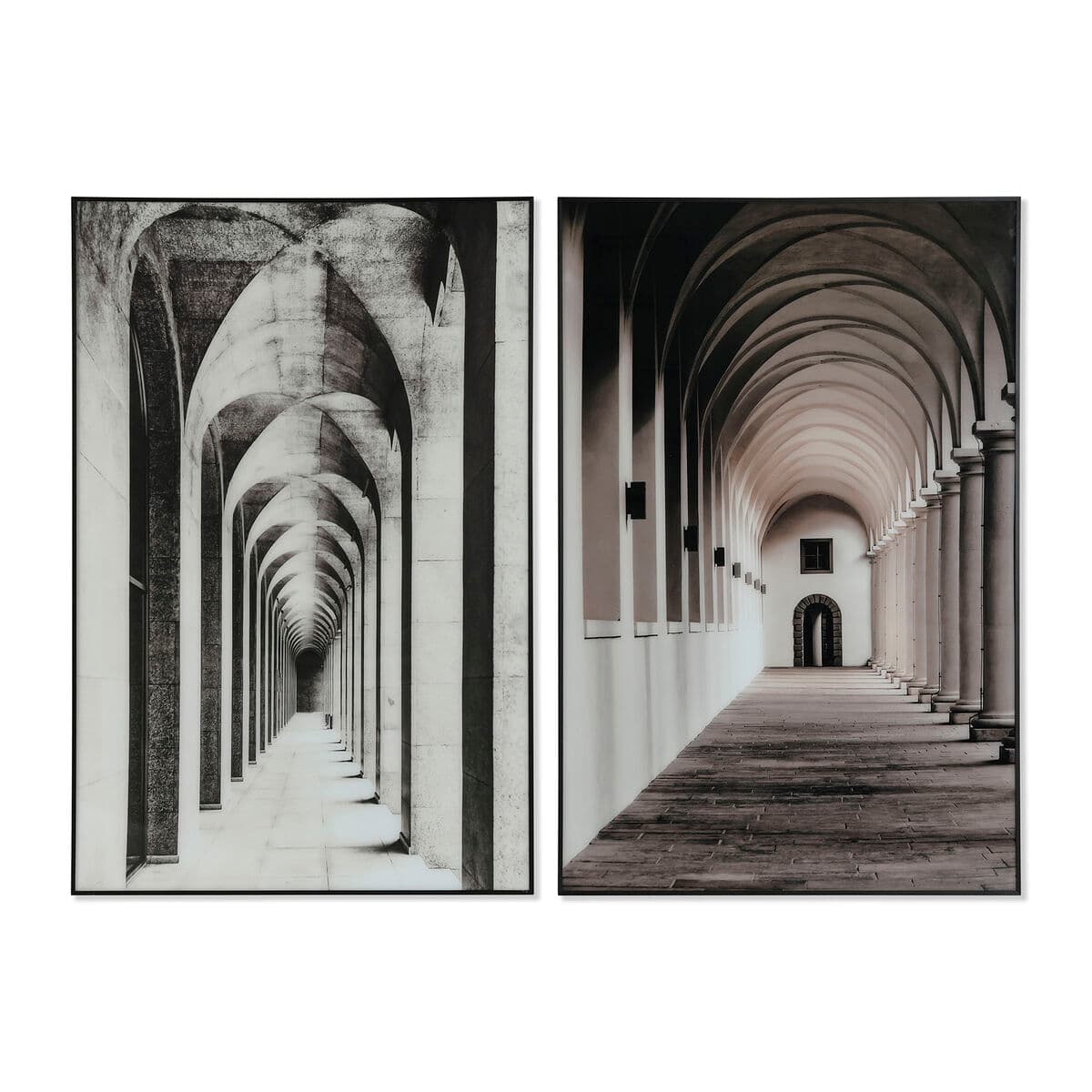 Canvas architectuur zwart-wit (2-delig) - foto 3