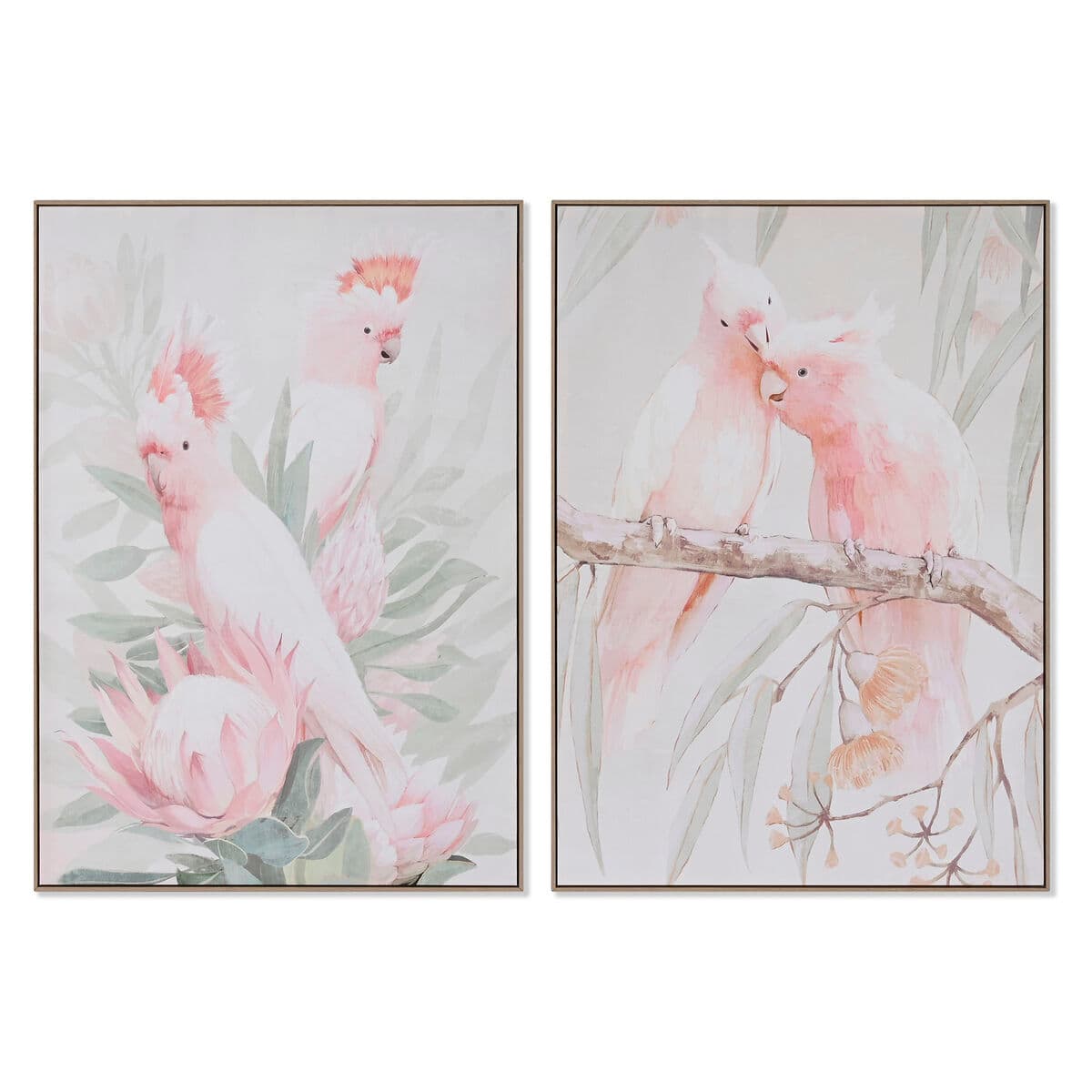 Canvas roze kaketoes (2-delig) - foto 3