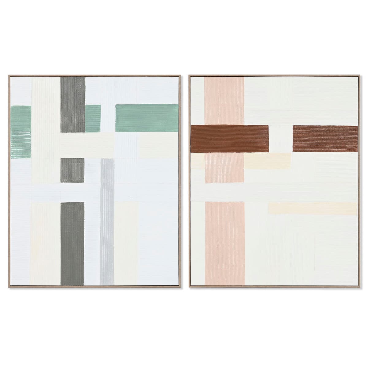 Canvas abstract saliegroen (2-delig) - foto 3