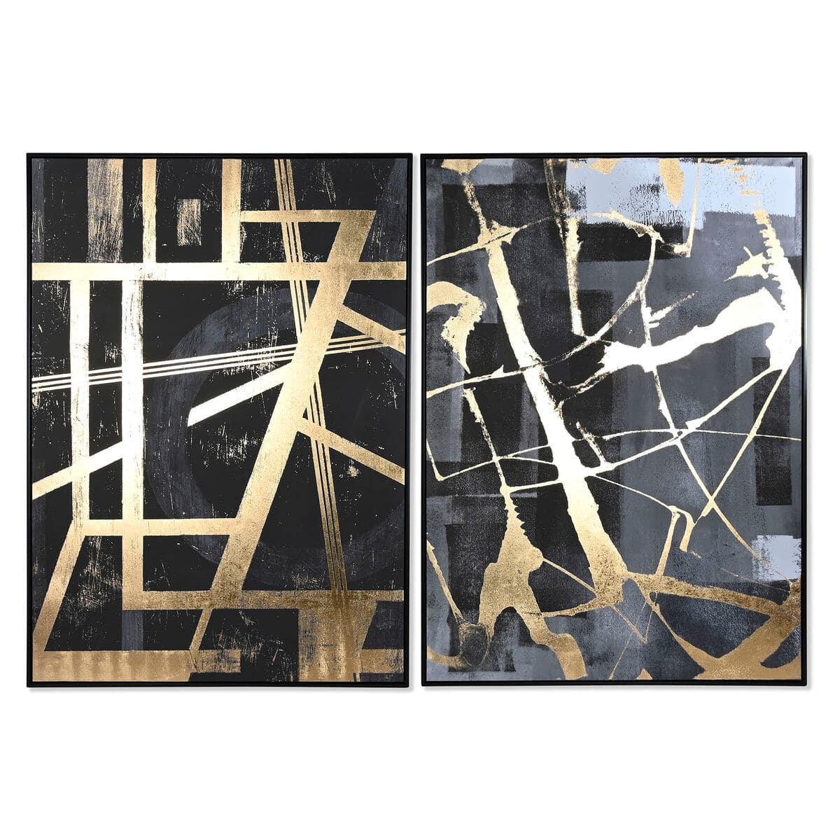 Canvas abstract zwart-goud 103x143 cm (2-delig) - foto 3