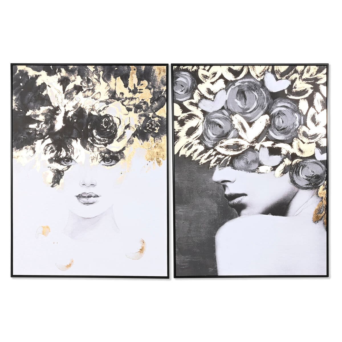 Canvas glam-portret met goud (2-delig) - foto 3