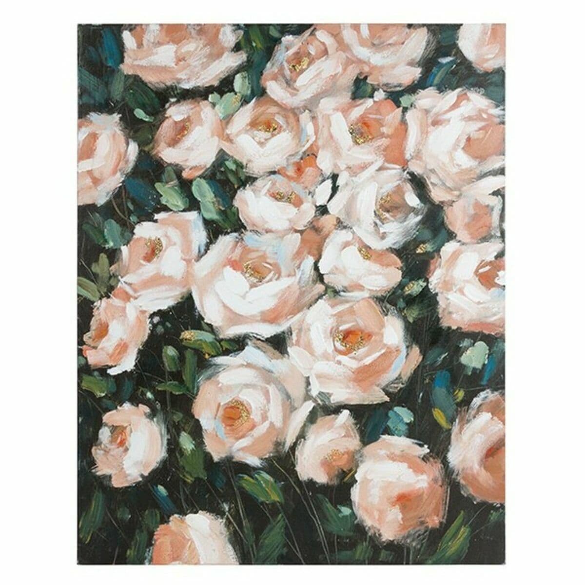Olieverfschilderij rozen met pijnboomhouten lijst - foto 3
